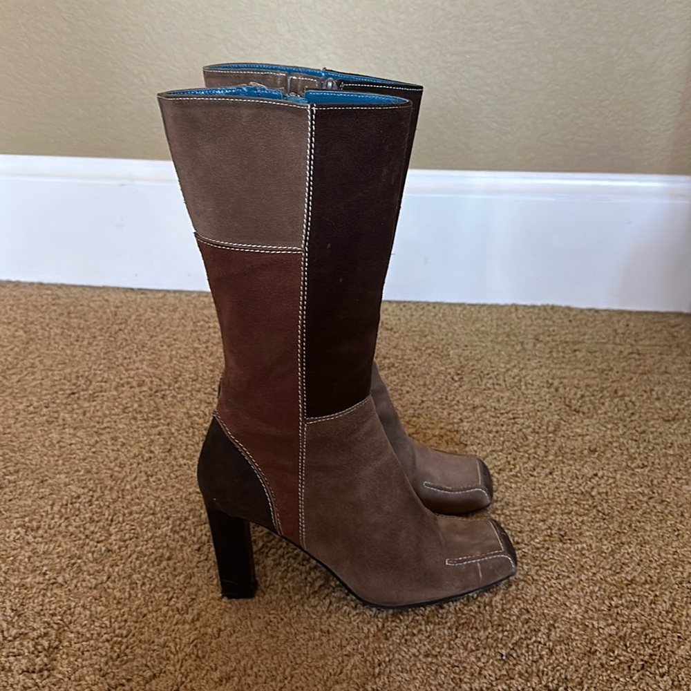 Via Spiga Patchwork Boots, Brown, 8.5 - image 2